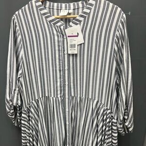 Striped Button-Up Dress